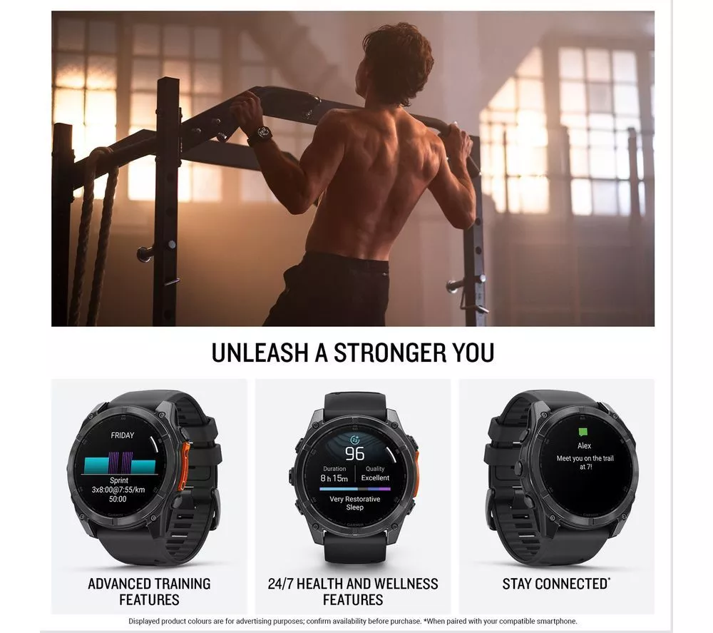 GARMIN fenix 8 AMOLED Smart Watch - Slate Grey & Black, 51 mm