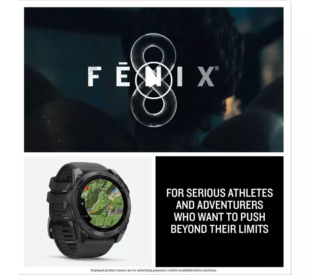 GARMIN fenix 8 AMOLED Smart Watch - Slate Grey & Black, 51 mm