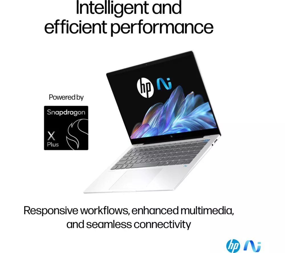 HP OmniBook X 14" Laptop, Copilot+ PC - Snapdragon X Plus, 512 GB SSD, Silver