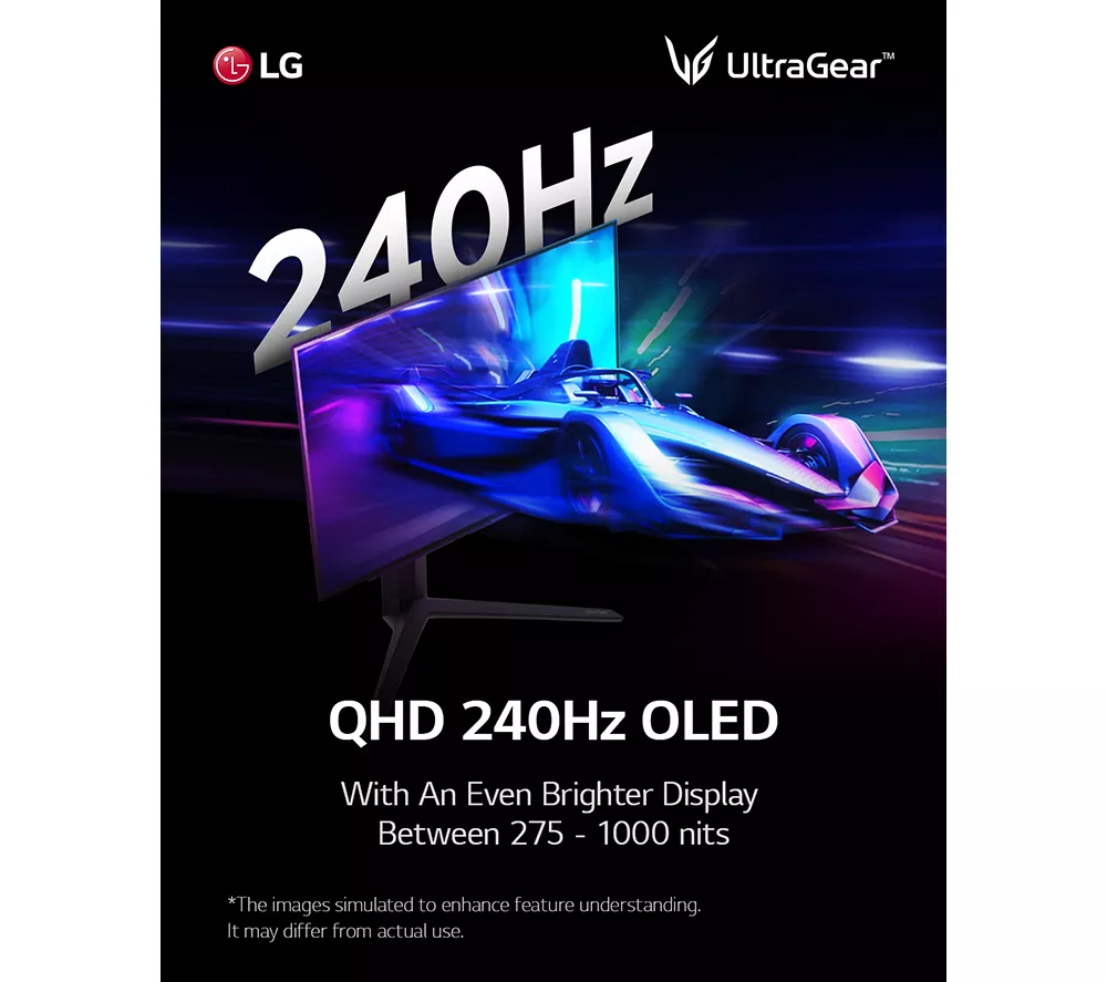 LG UltraGear 27GS95QE-B.AEK Quad HD 27" OLED Gaming Monitor - Grey