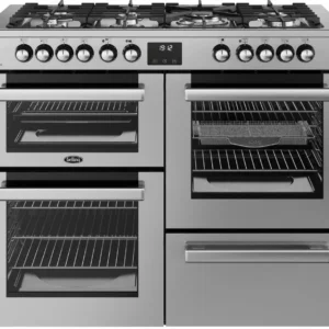 BELLING Cookcentre 110DF Electric Gas Range Cooker - Stainless Steel