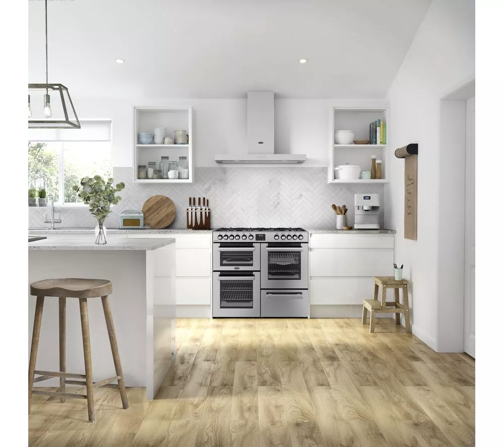 BELLING Cookcentre 100DF Dual Fuel Range Cooker - Stainless Steel & Chrome