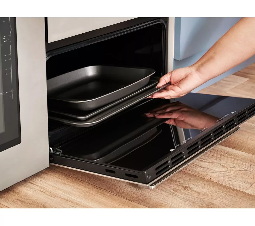 BELLING Cookcentre 100DF Dual Fuel Range Cooker - Stainless Steel & Chrome