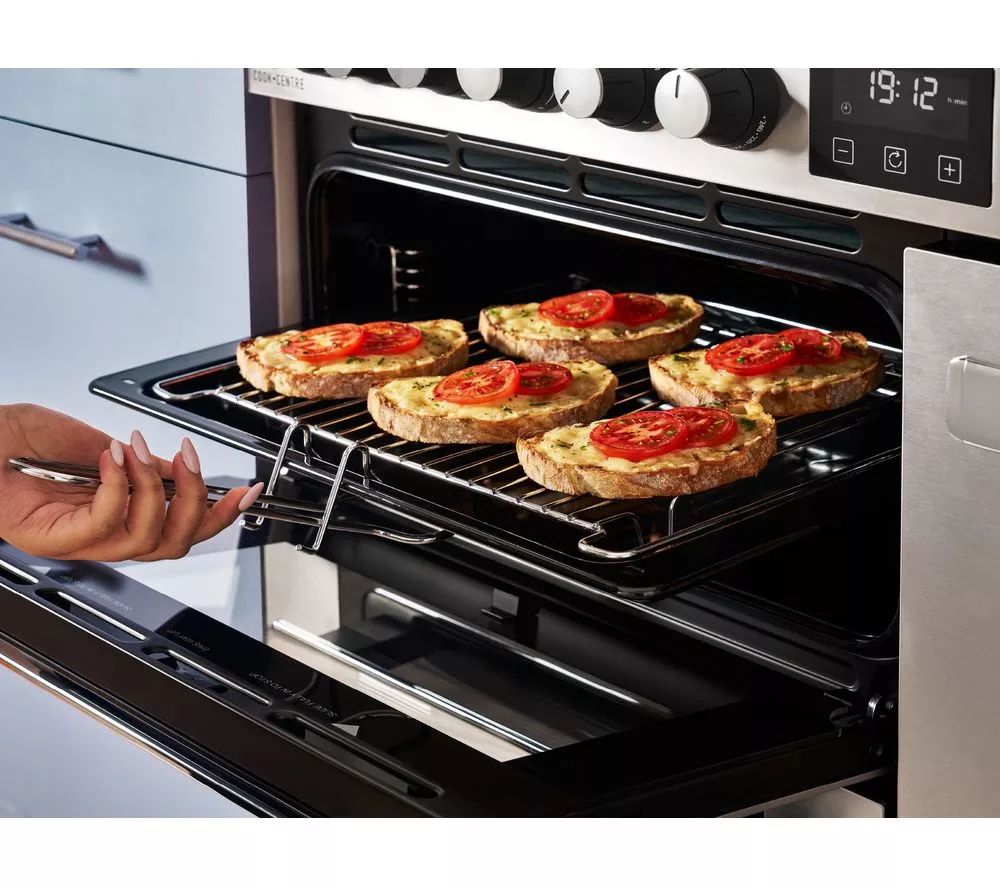 BELLING Cookcentre 100DF Dual Fuel Range Cooker - Stainless Steel & Chrome