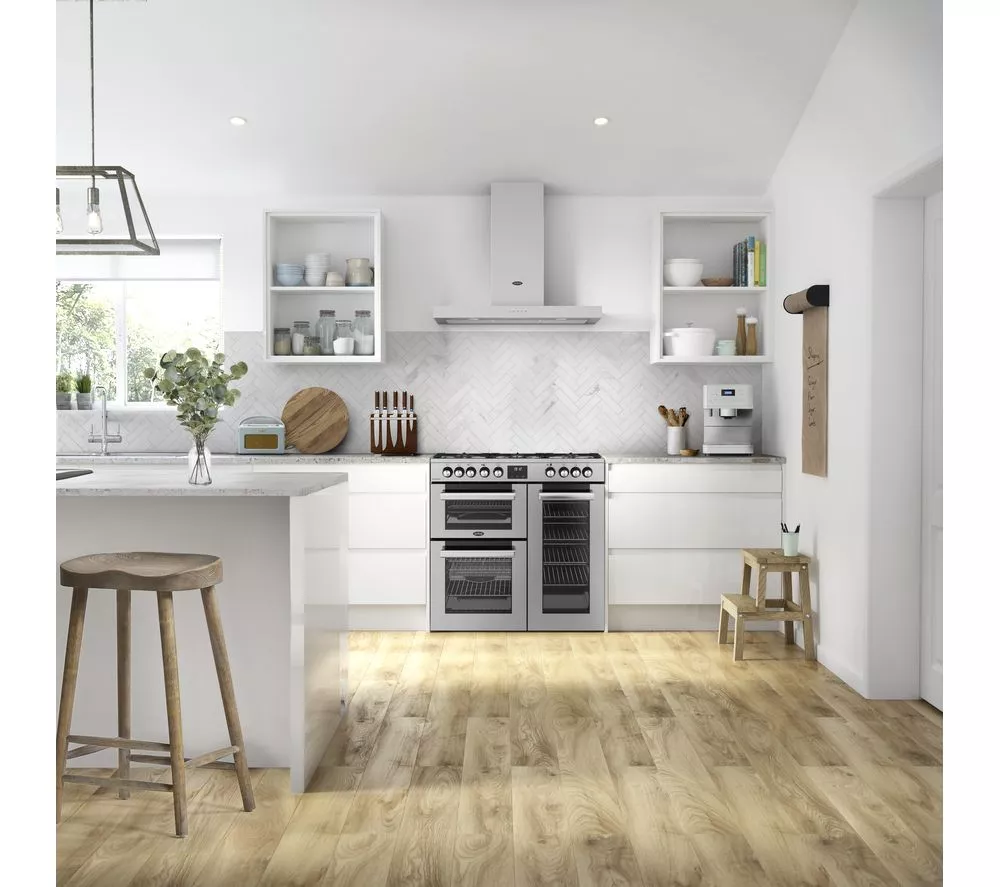 BELLING Cookcentre 90DF Dual Fuel Range Cooker - Stainless Steel & Chrome