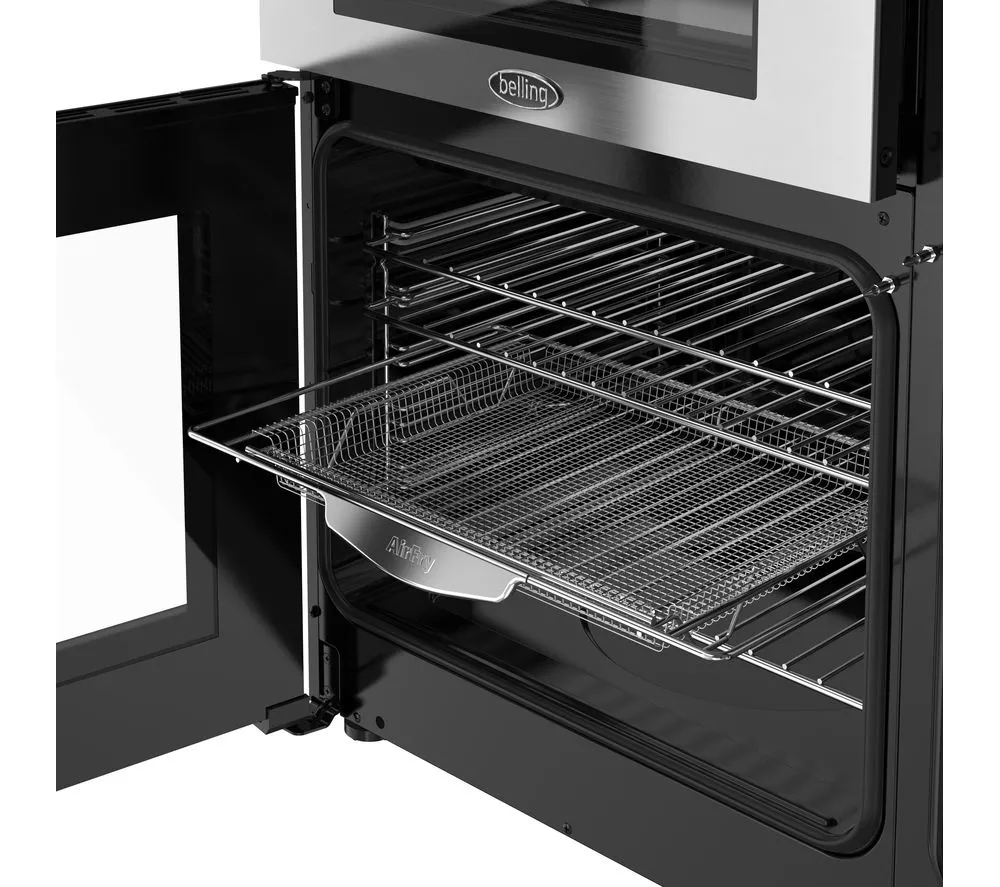 BELLING Cookcentre 90DF Dual Fuel Range Cooker - Stainless Steel & Chrome