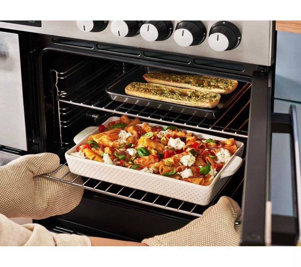 BELLING Cookcentre 90DF Dual Fuel Range Cooker - Stainless Steel & Chrome