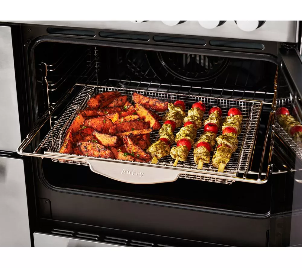 BELLING Cookcentre 90DF Dual Fuel Range Cooker - Stainless Steel & Chrome