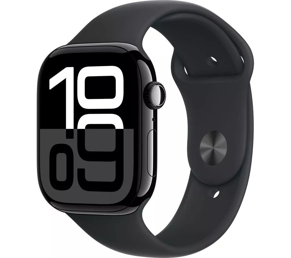 APPLE Watch Series 10 - 46 mm Jet Black Aluminium Case with Black Sport Band, S/M