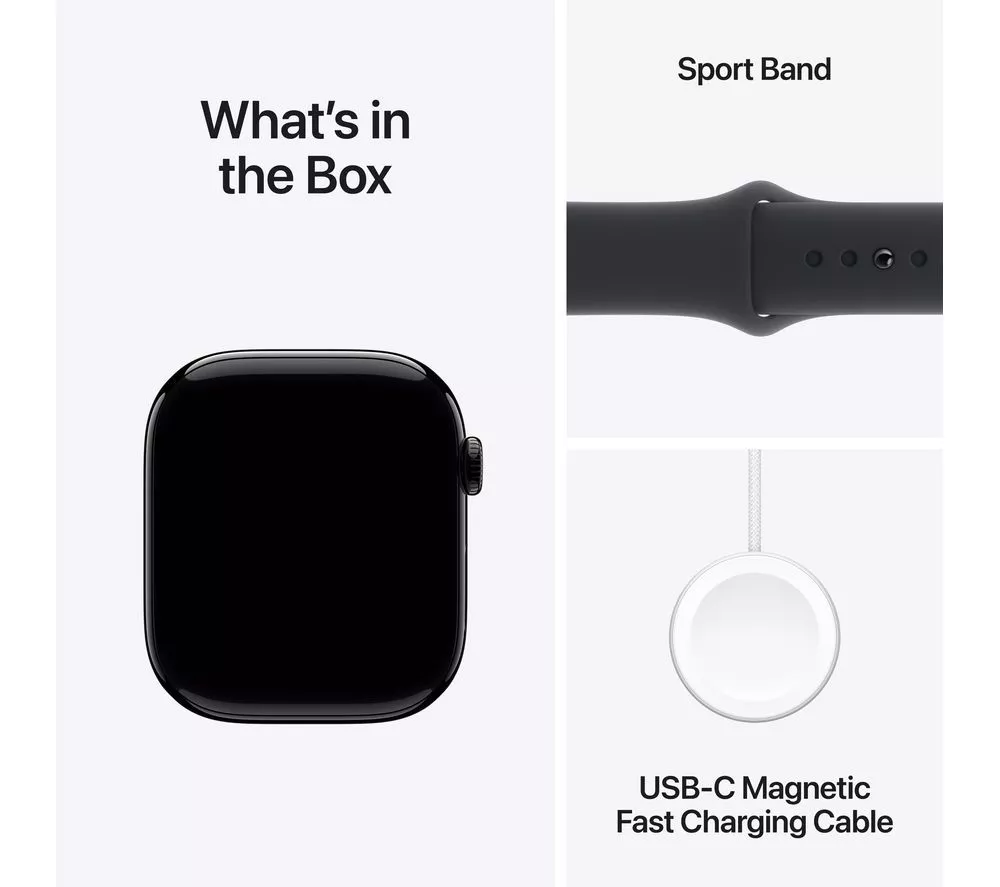 APPLE Watch Series 10 - 46 mm Jet Black Aluminium Case with Black Sport Band, S/M