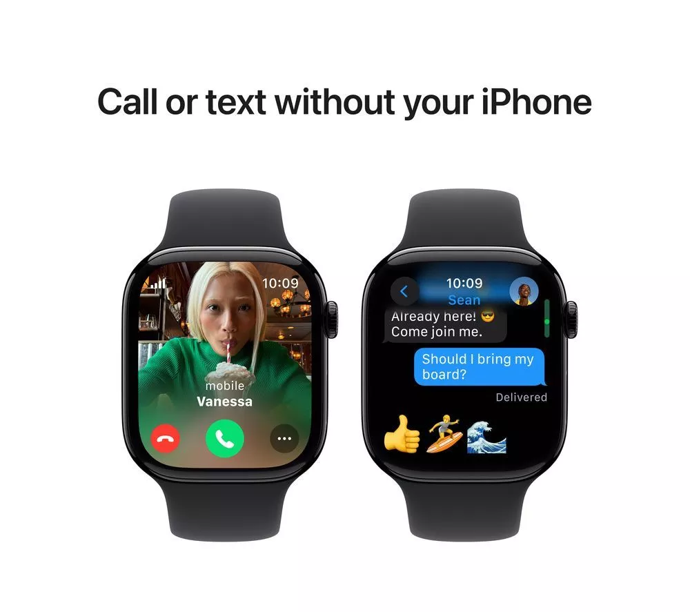APPLE Watch Series 10 - 46 mm Jet Black Aluminium Case with Black Sport Band, M/L
