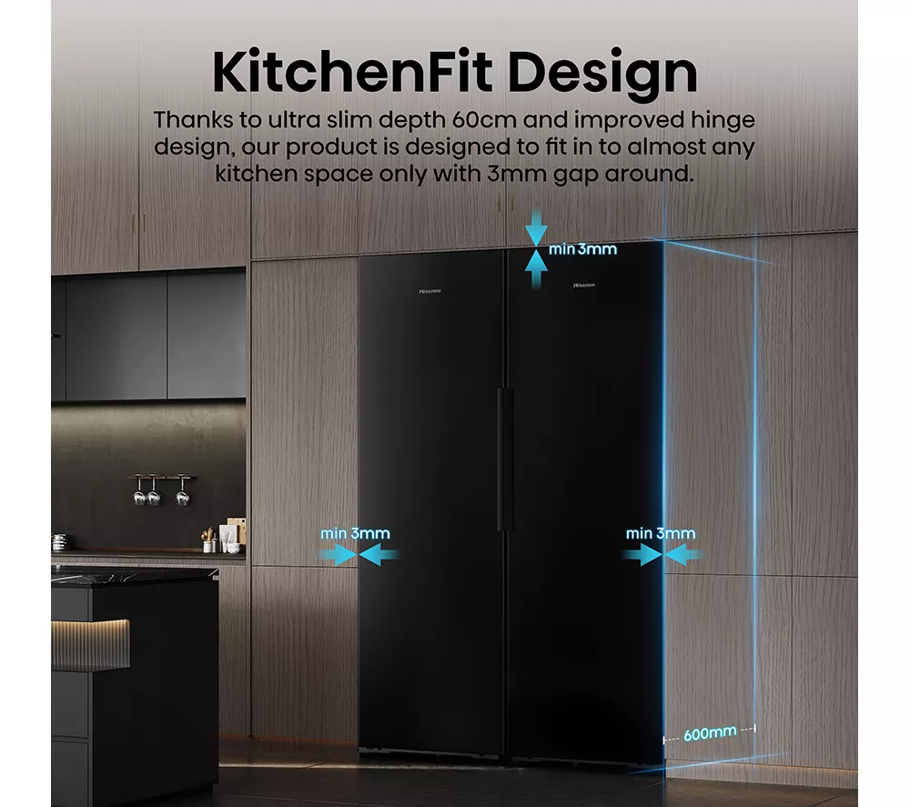 HISENSE KitchenFit FT5K310GSFC Tall Freezer - Black