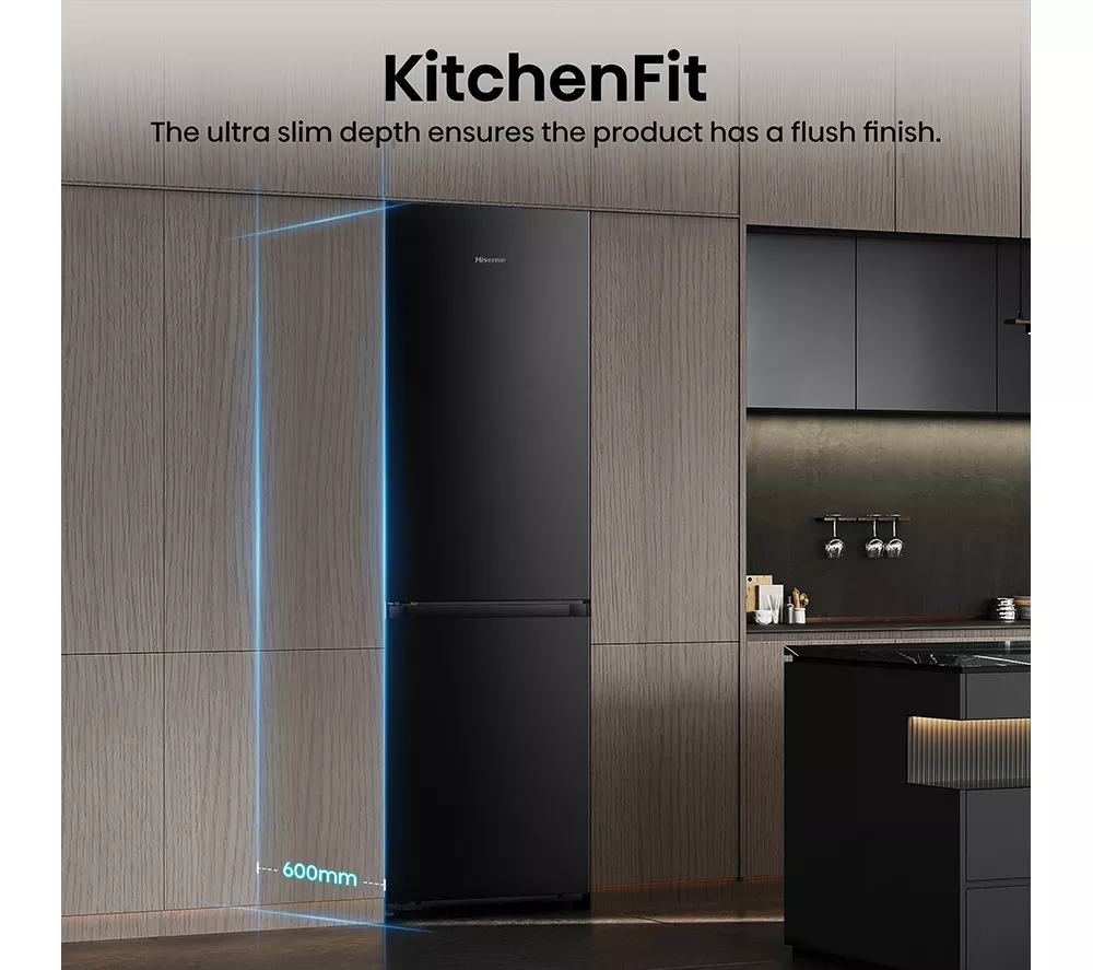 HISENSE KitchenFit RB5K330GSFC Smart 60/40 Fridge Freezer - Black