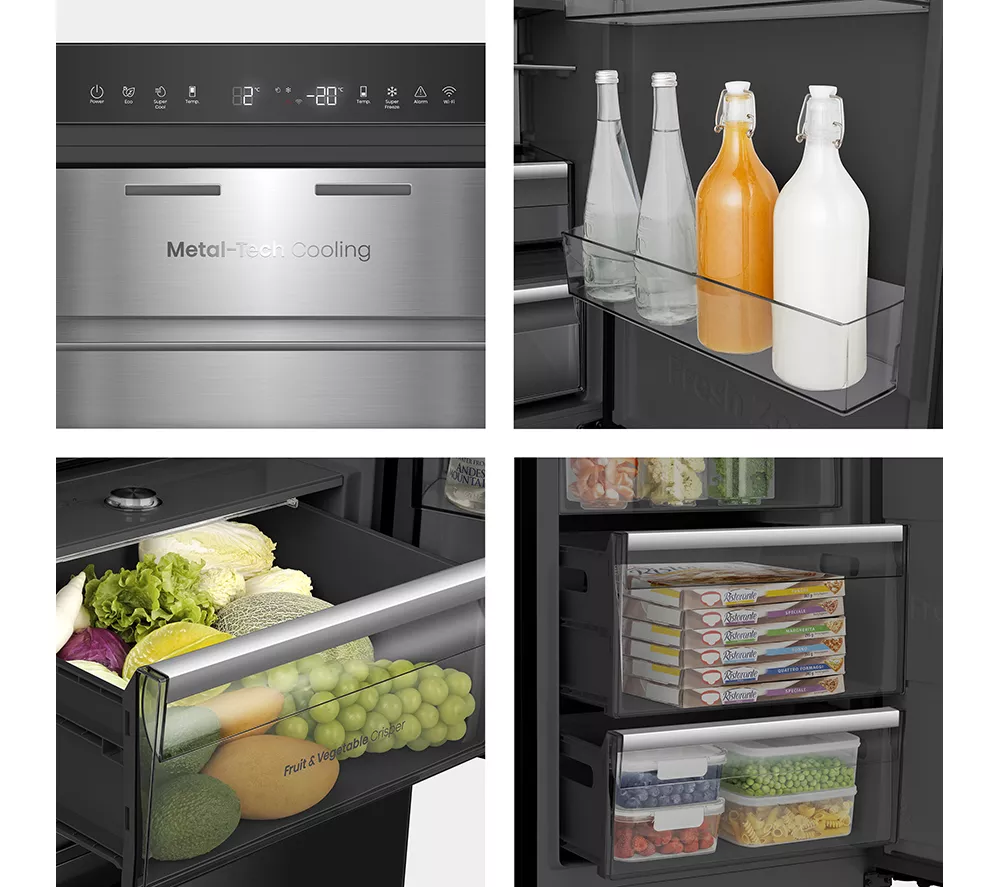 HISENSE KitchenFit RB5K330GSFC Smart 60/40 Fridge Freezer - Black