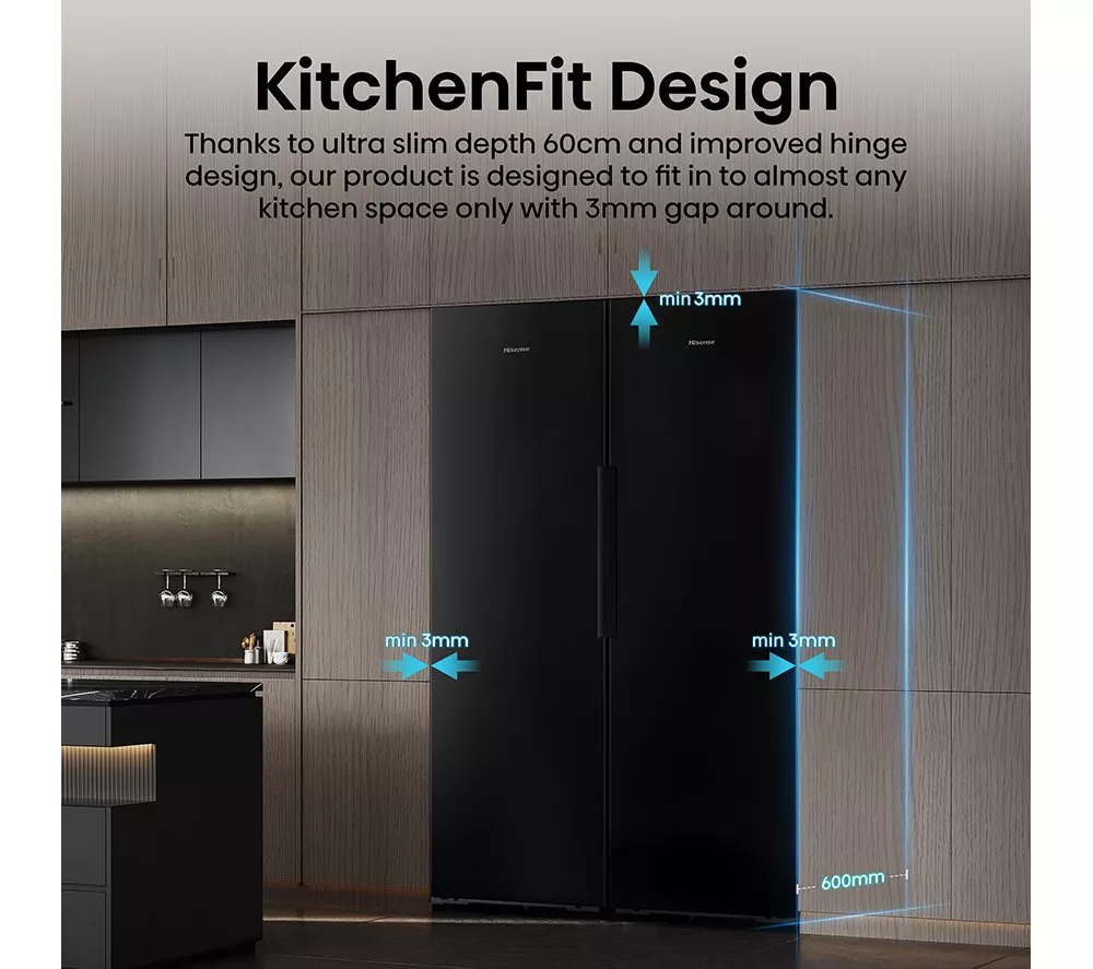 HISENSE KitchenFit RL5K370GSFC Tall Fridge - Black