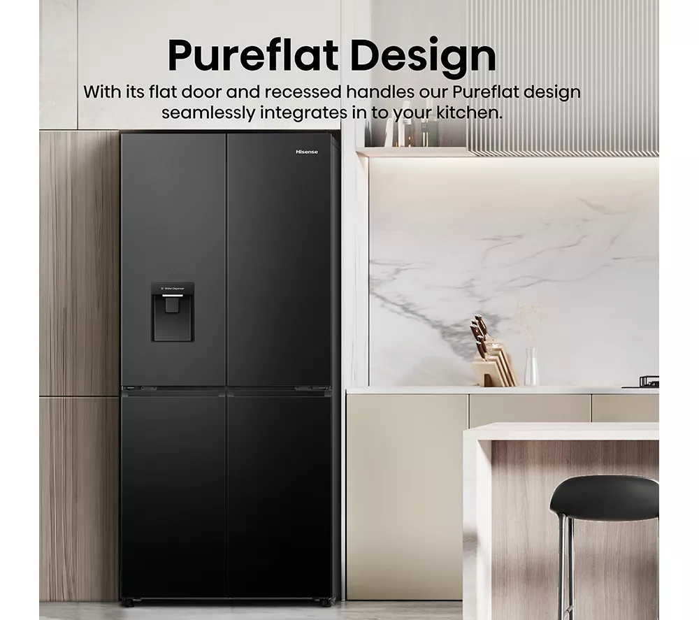 HISENSE PureFlat RQ5P470SMFE Smart Fridge Freezer - Black Stainless Steel