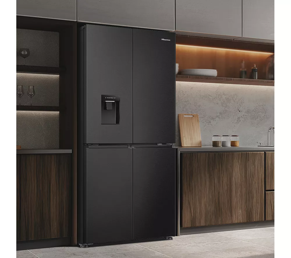 HISENSE PureFlat RQ5P470SMFE Smart Fridge Freezer - Black Stainless Steel