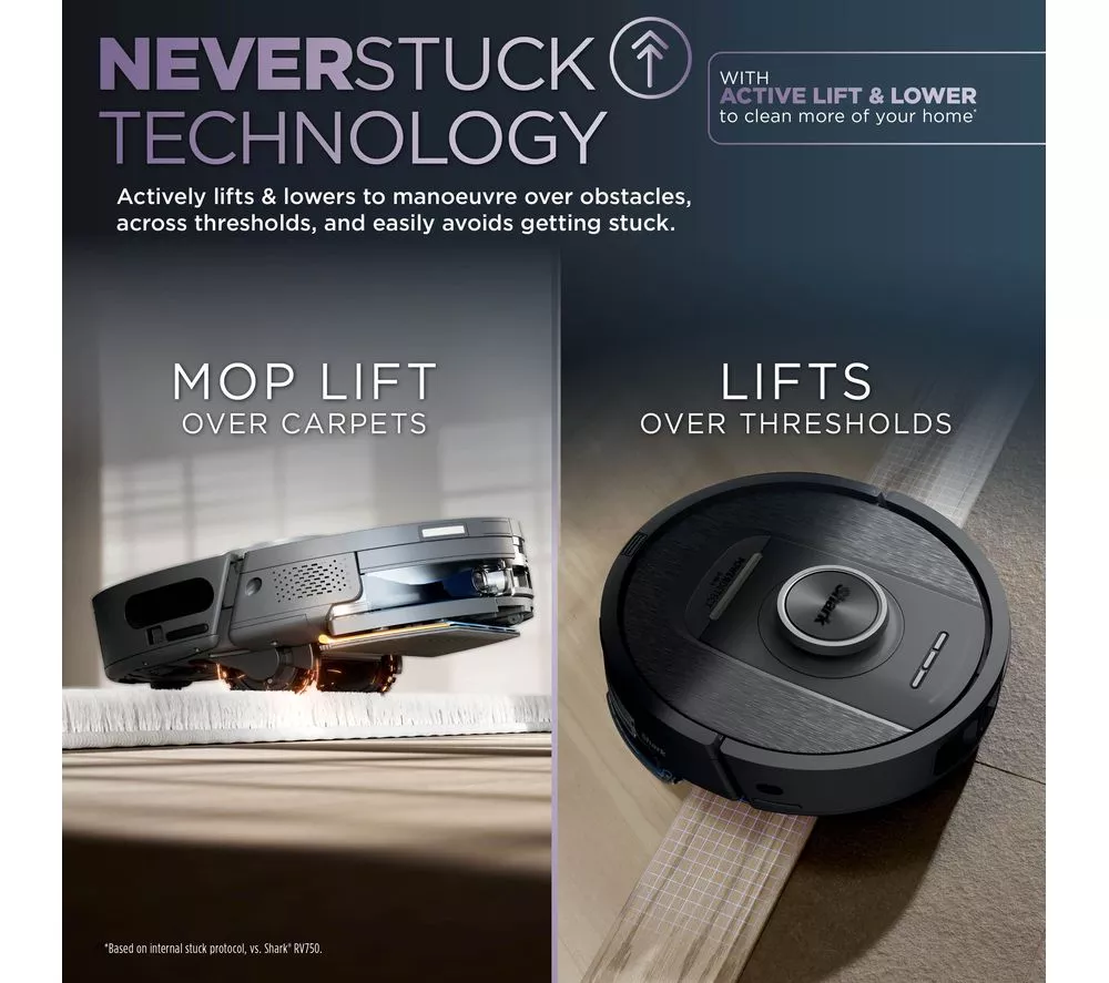 SHARK RV2800YEUK PowerDetect NeverTouch 2-in-1 Robot Vacuum Cleaner - Black & Silver