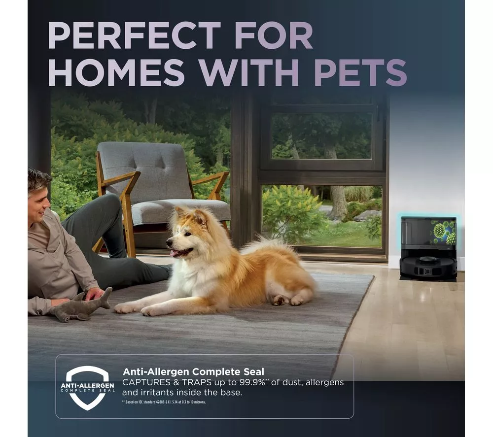SHARK RV2800YEUK PowerDetect NeverTouch 2-in-1 Robot Vacuum Cleaner - Black & Silver
