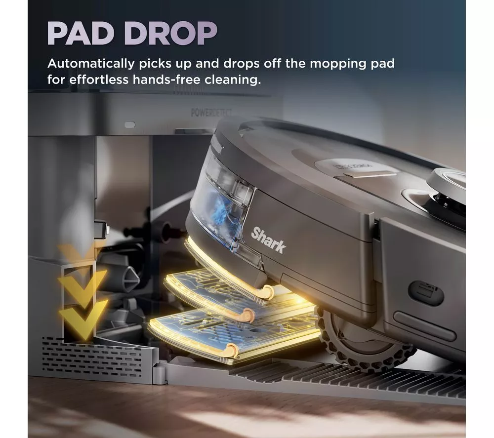 SHARK RV2800YEUK PowerDetect NeverTouch 2-in-1 Robot Vacuum Cleaner - Black & Silver