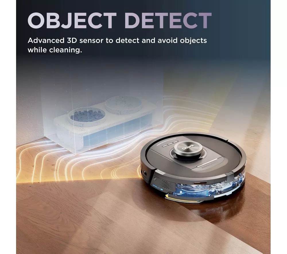 SHARK RV2800YEUK PowerDetect NeverTouch 2-in-1 Robot Vacuum Cleaner - Black & Silver