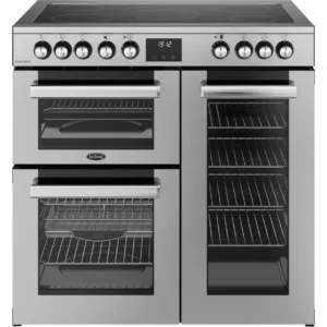 BELLING Cookcentre 90E Electric Ceramic Range Cooker - Stainless Steel & Chrome