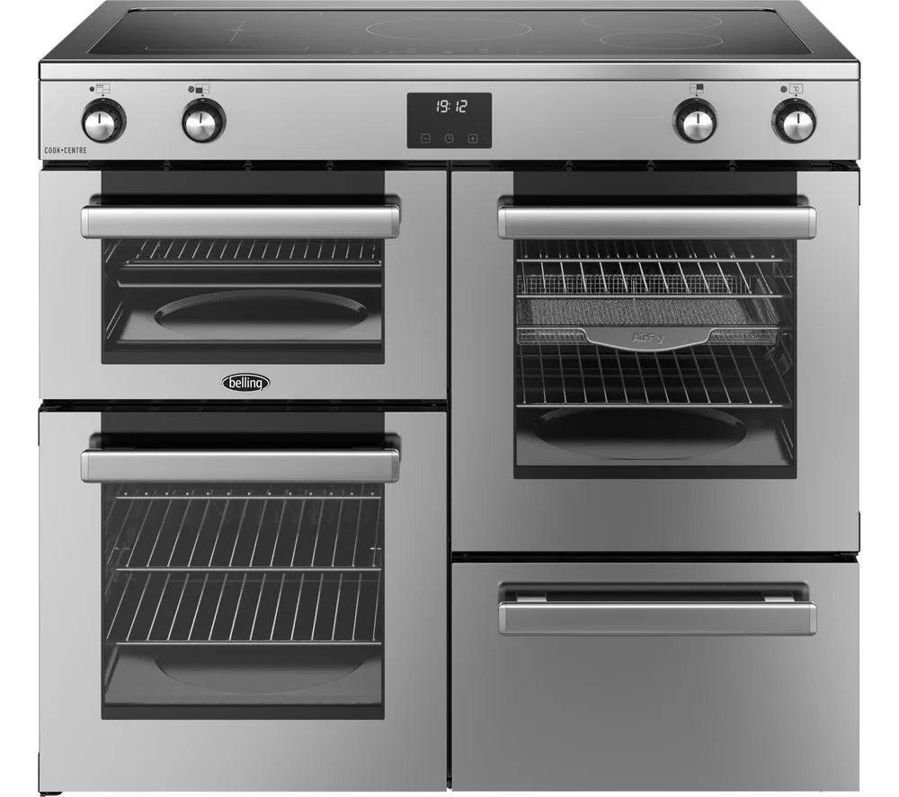 BELLING Cookcentre 100Ei Electric Induction Range Cooker - Stainless Steel & Chrome