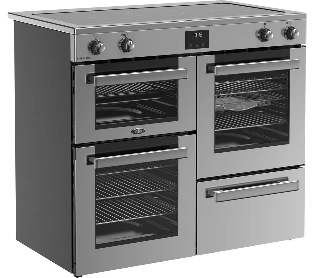 BELLING Cookcentre 100Ei Electric Induction Range Cooker - Stainless Steel & Chrome