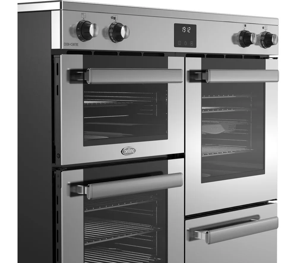 BELLING Cookcentre 100Ei Electric Induction Range Cooker - Stainless Steel & Chrome
