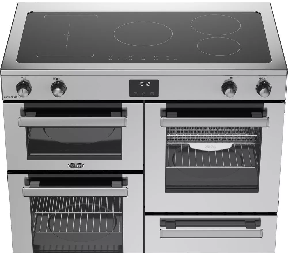 BELLING Cookcentre 100Ei Electric Induction Range Cooker - Stainless Steel & Chrome