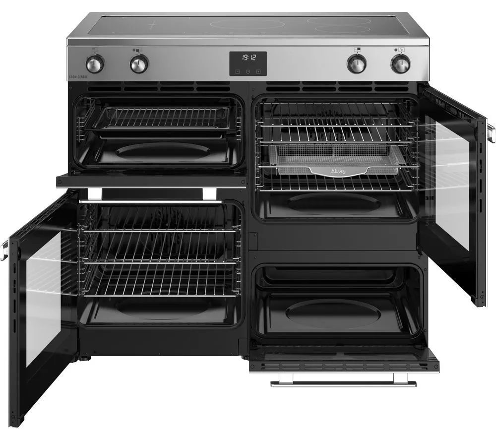 BELLING Cookcentre 100Ei Electric Induction Range Cooker - Stainless Steel & Chrome