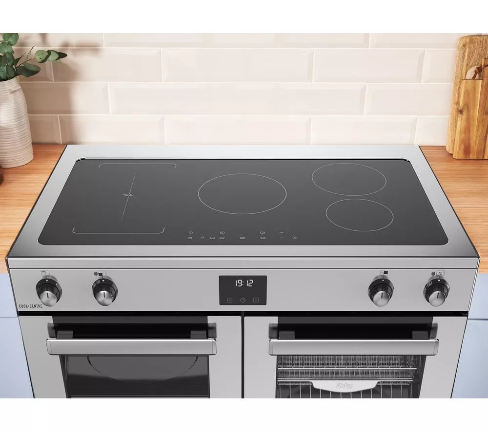 BELLING Cookcentre 100Ei Electric Induction Range Cooker - Stainless Steel & Chrome