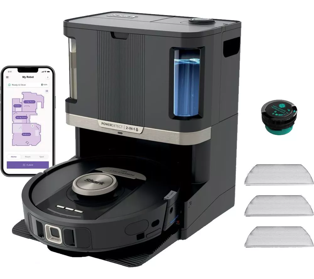 SHARK PowerDetect NeverTouch Pro RV2800ZEUK 2-in-1 Robot Vacuum Cleaner - Black