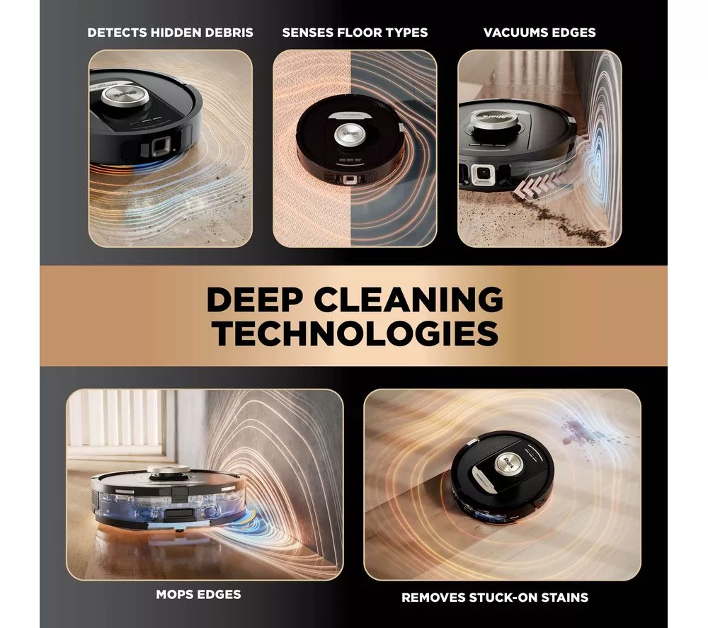 SHARK PowerDetect NeverTouch Pro RV2800ZEUK 2-in-1 Robot Vacuum Cleaner - Black