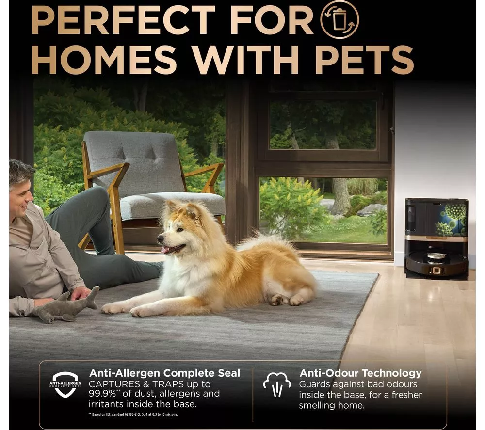 SHARK PowerDetect NeverTouch Pro RV2800ZEUK 2-in-1 Robot Vacuum Cleaner - Black