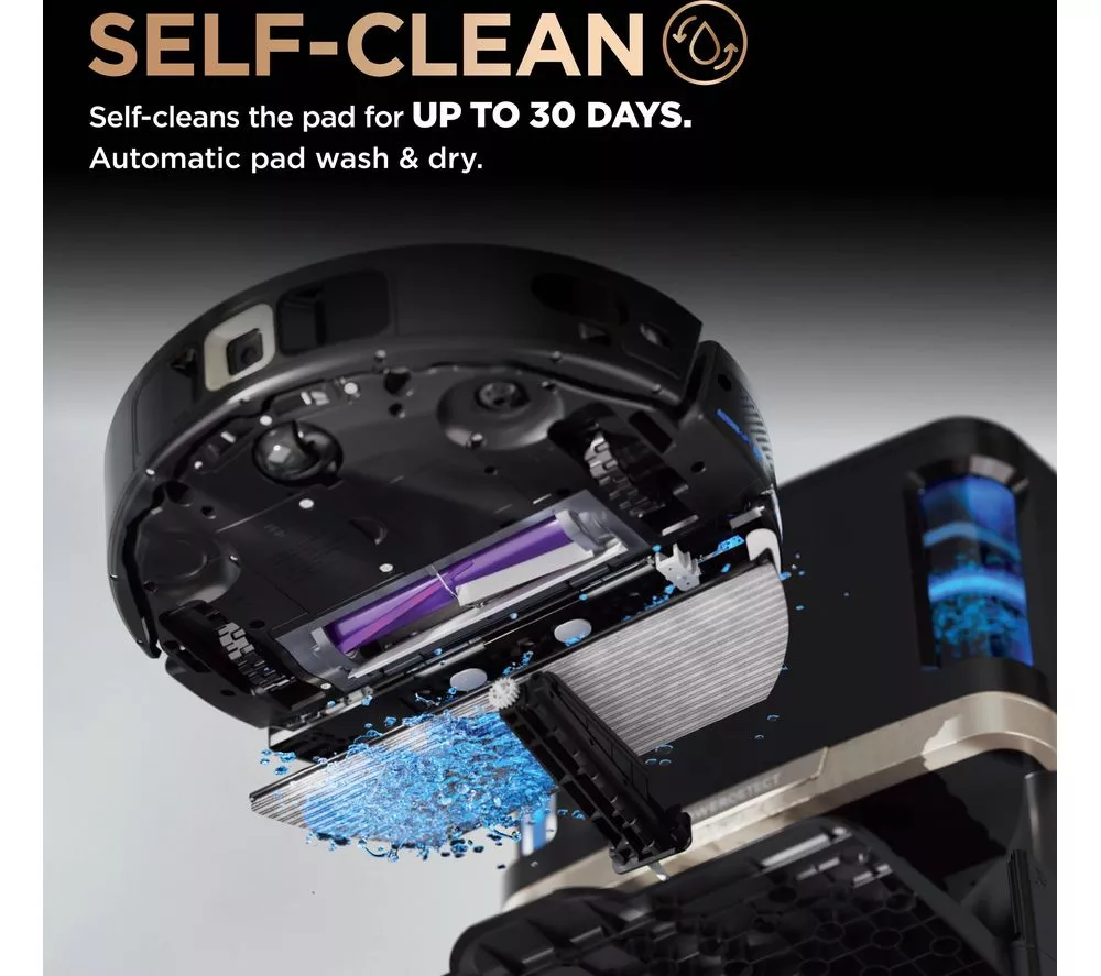 SHARK PowerDetect NeverTouch Pro RV2800ZEUK 2-in-1 Robot Vacuum Cleaner - Black