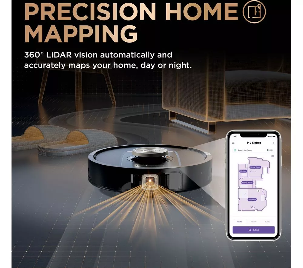 SHARK PowerDetect NeverTouch Pro RV2800ZEUK 2-in-1 Robot Vacuum Cleaner - Black