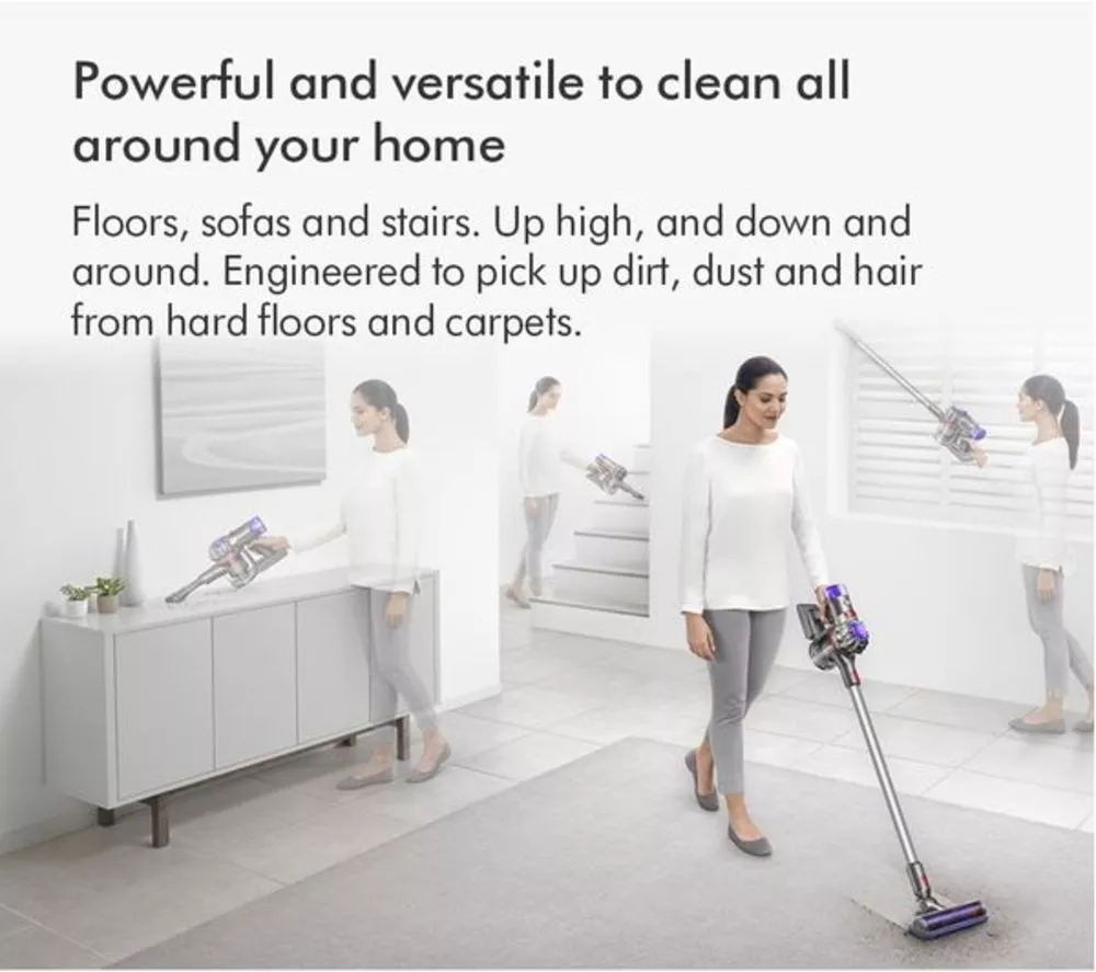 DYSON V8 Advanced Cordless Vacuum Cleaner - Silver Nickel