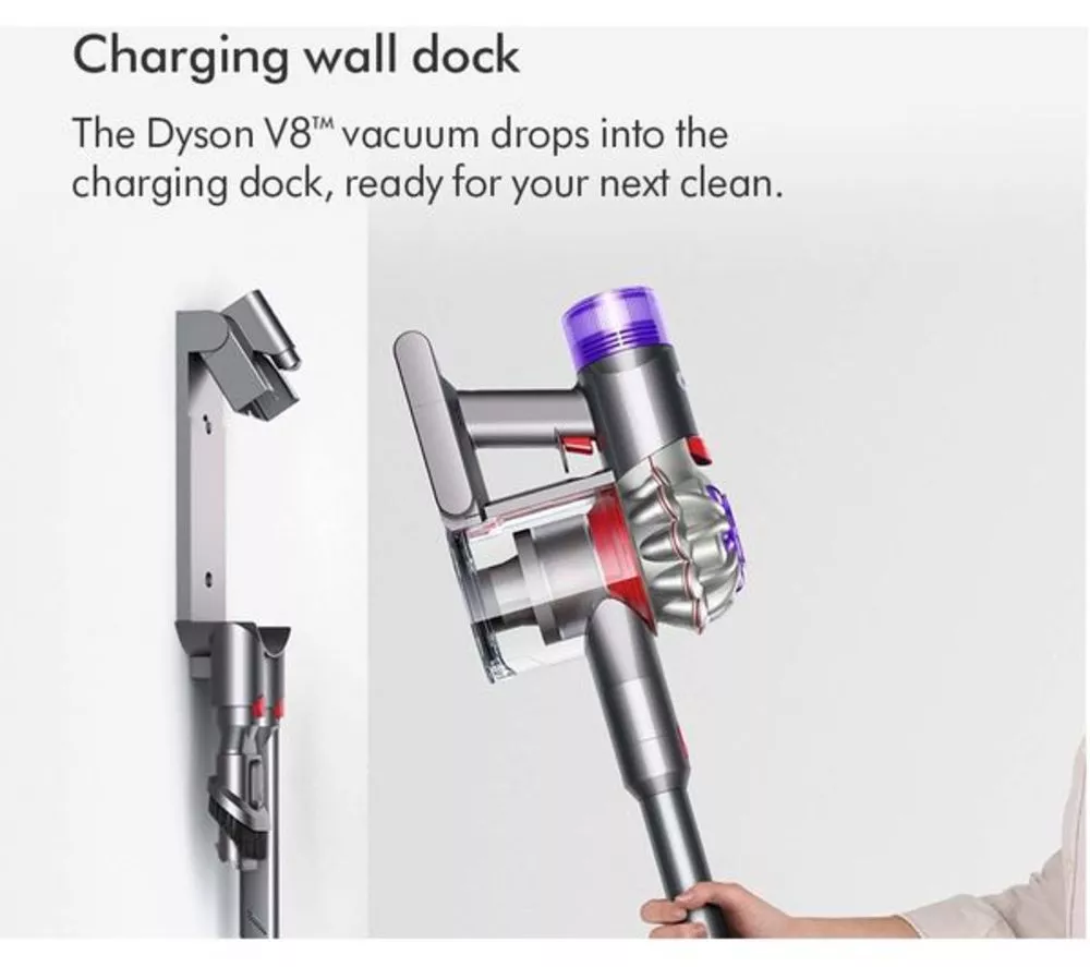 DYSON V8 Advanced Cordless Vacuum Cleaner - Silver Nickel