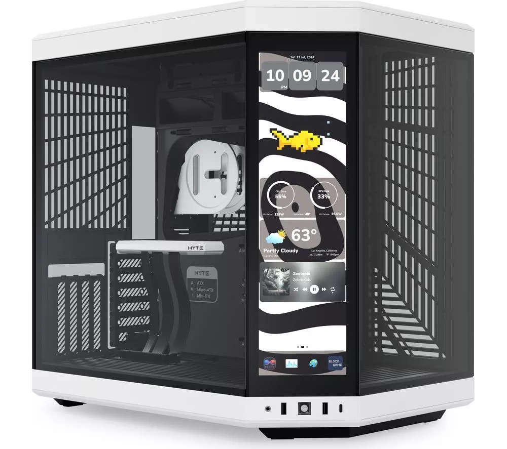 HYTE Y70 Touch Infinite E-ATX Mid-Tower PC Case - Black & White