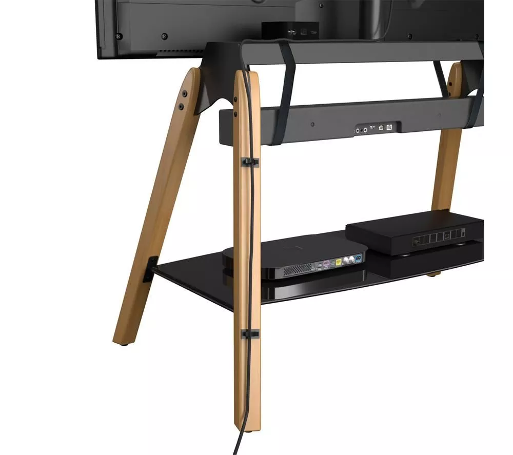 AVF Hoxton Quad FSL1120HOQLWB 1120 mm TV Stand with Bracket - Light Wood & Black
