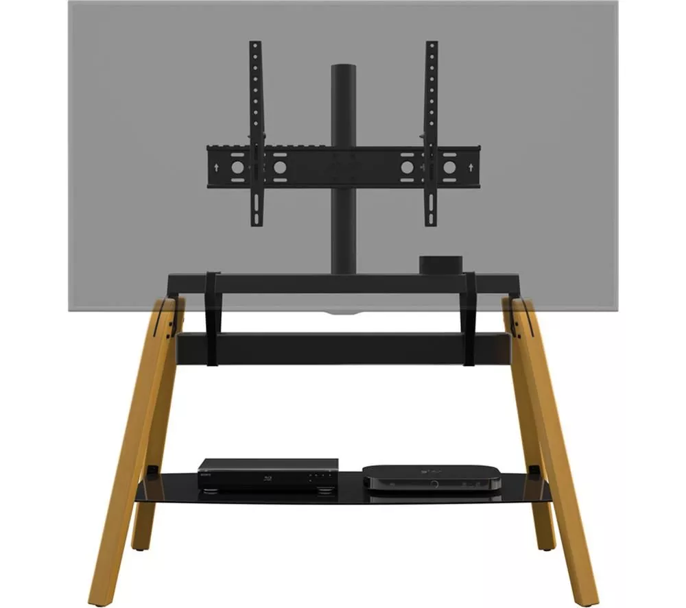 AVF Hoxton Quad FSL1120HOQLWB 1120 mm TV Stand with Bracket - Light Wood & Black
