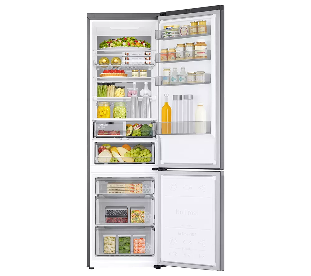 SAMSUNG Bespoke SpaceMax RB38C7AGWS9/EU Smart 70/30 Fridge Freezer - Refined Inox