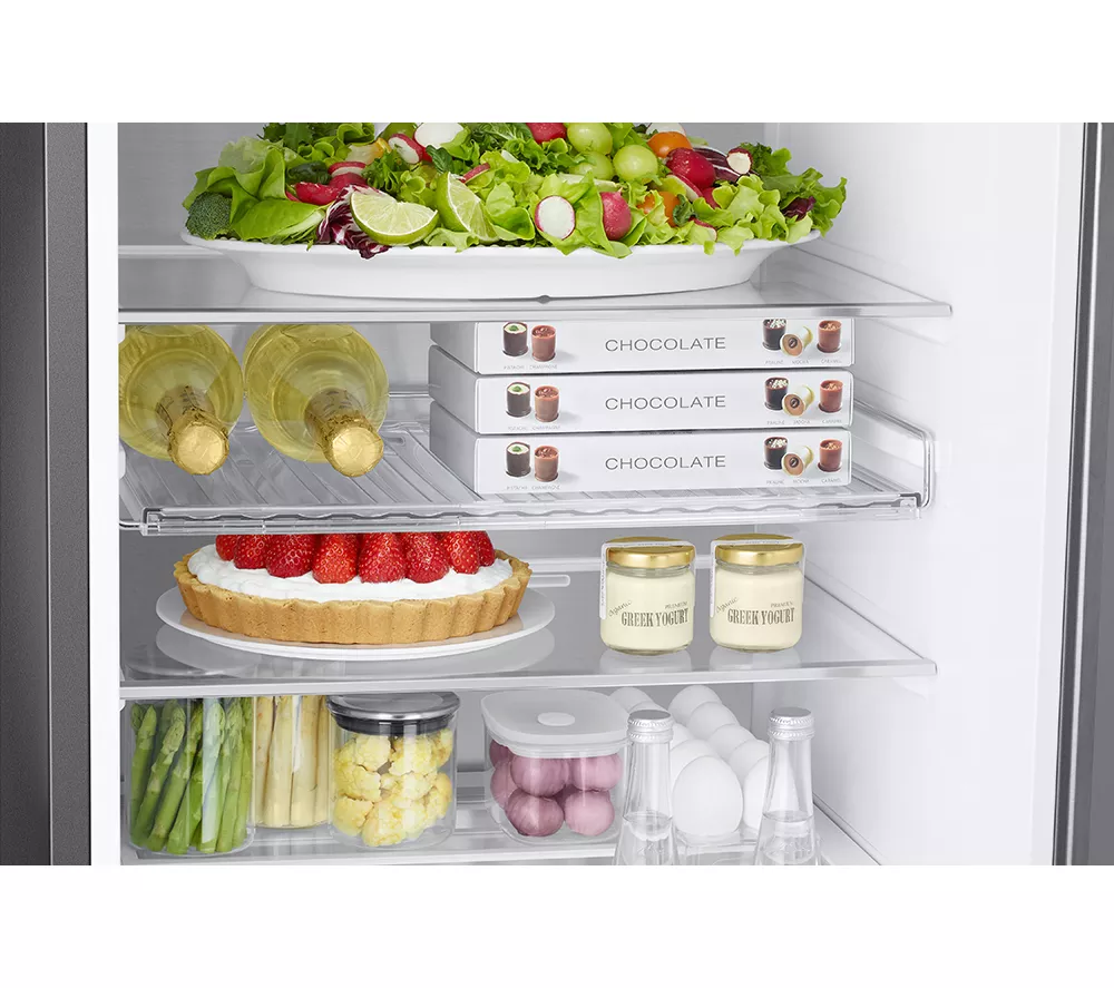 SAMSUNG Bespoke SpaceMax RB38C7AGWS9/EU Smart 70/30 Fridge Freezer - Refined Inox