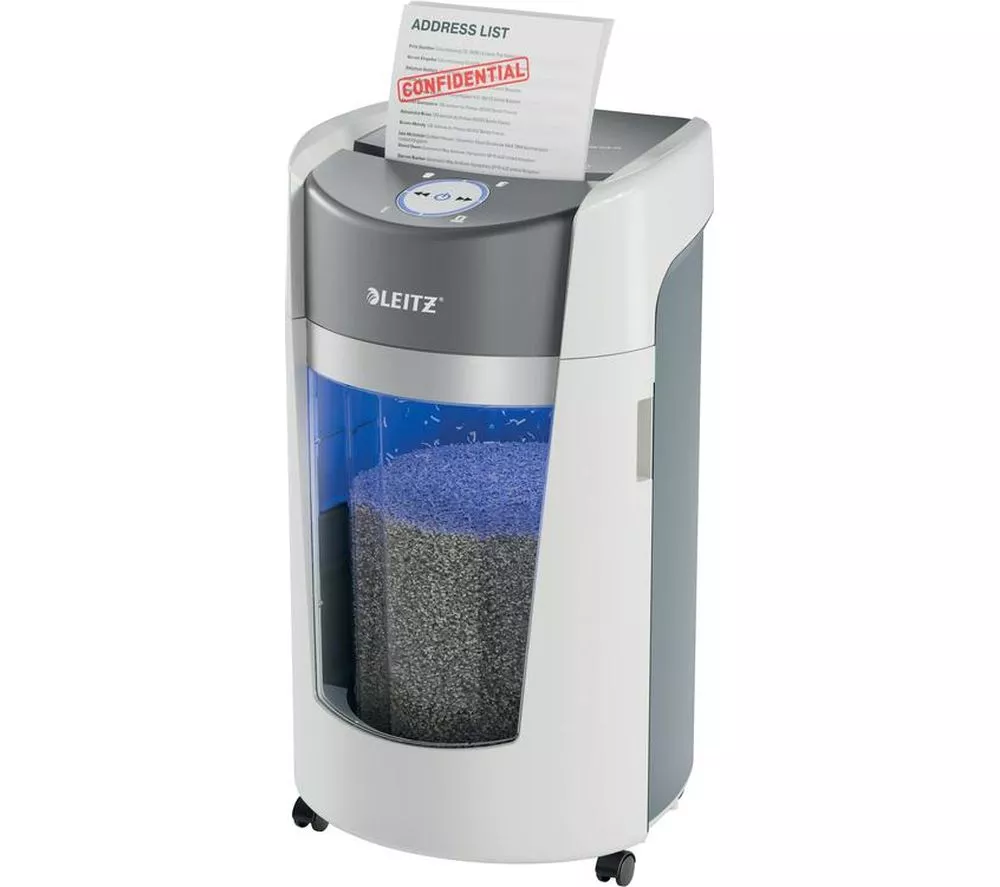 LEITZ IQ OptiMax Office P5 Micro Cut Paper Shredder
