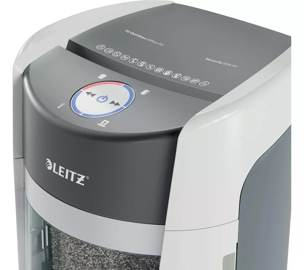 LEITZ IQ OptiMax Office P5 Micro Cut Paper Shredder