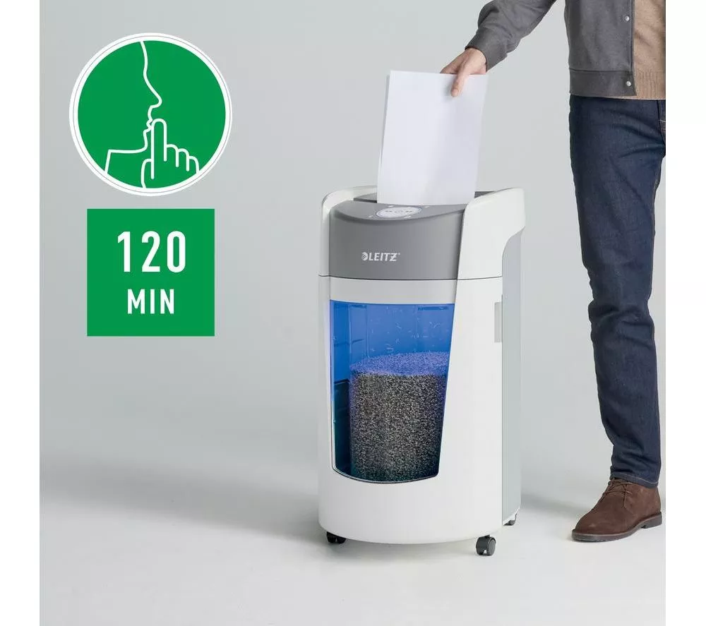 LEITZ IQ OptiMax Office P5 Micro Cut Paper Shredder