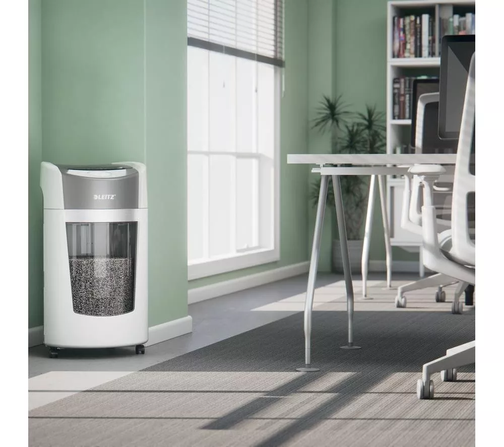 LEITZ IQ OptiMax Office P5 Micro Cut Paper Shredder