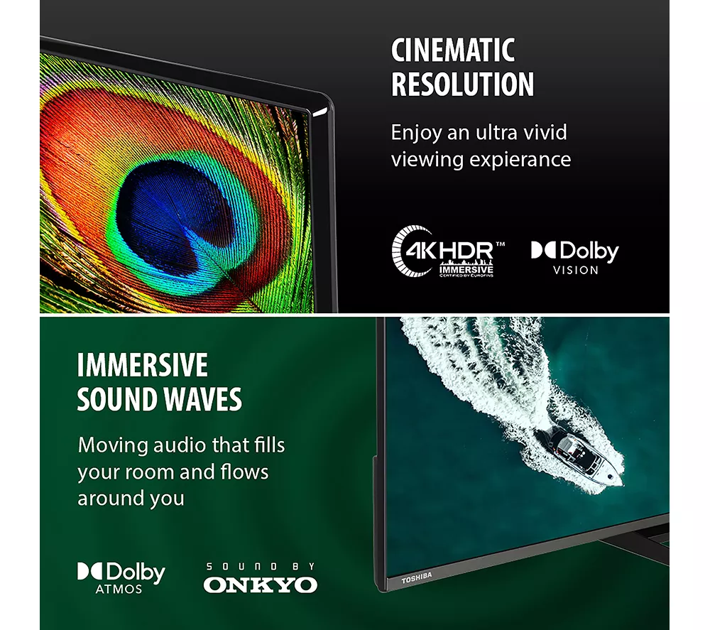 TOSHIBA Fire TV 65UF3F53DB 65" Smart 4K Ultra HD HDR LED TV with Amazon Alexa