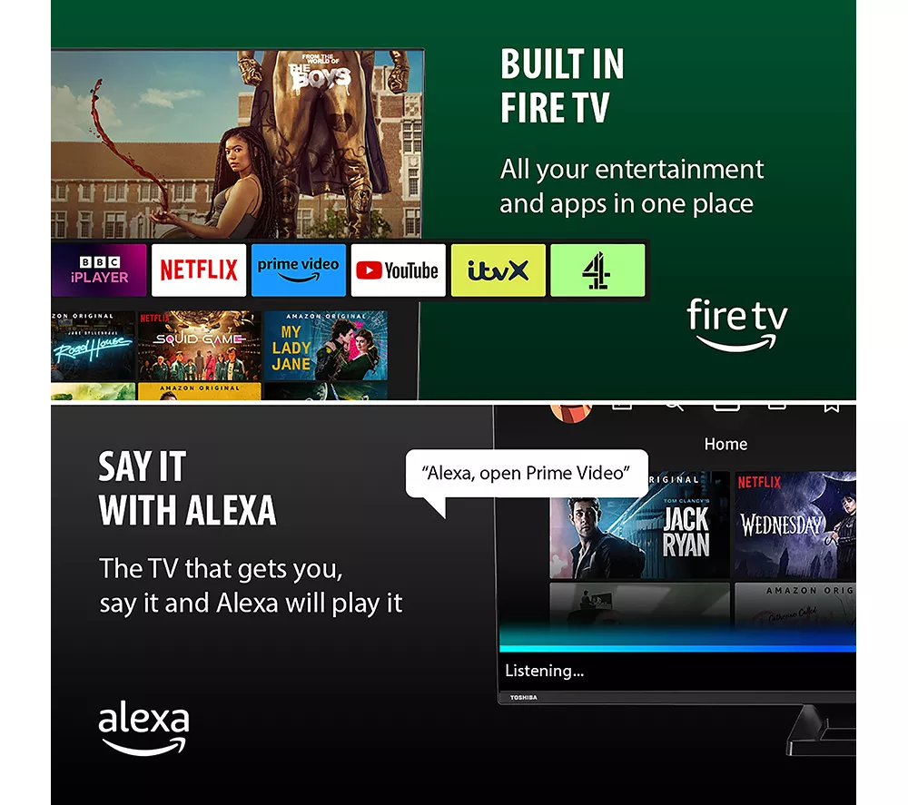 TOSHIBA Fire TV 65UF3F53DB 65" Smart 4K Ultra HD HDR LED TV with Amazon Alexa